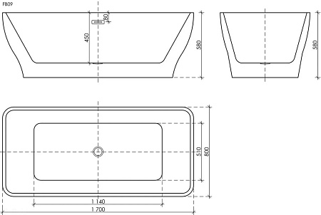Ванна акриловая Sancos Neo FB09 170х80