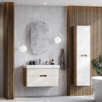 Мебель для ванной Aquaton Оливия 1A254401OLVG0 90 бежевый /дуб веллингтон