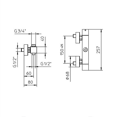 Смеситель Palazzani Track 41206310 для душа