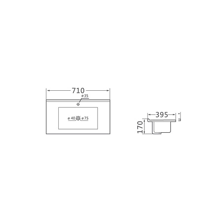 Мебельная раковина Vincea VBS-13970S1 71x39.5x17 белый