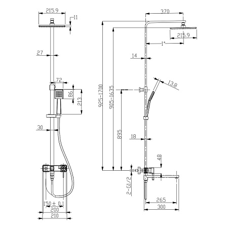 Душевая стойка Lemark Tropic LM7004CS хром