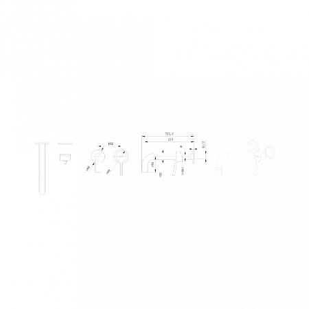 Смеситель Bravat P8461217BW-ENG для раковины, настенный, черный