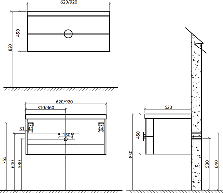 Раковина BelBagno Senso SENSO-620-LVB 62 белая