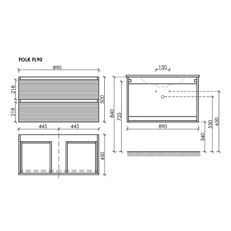 Тумба под раковину Sancos Folk FL90W 90 Bianco