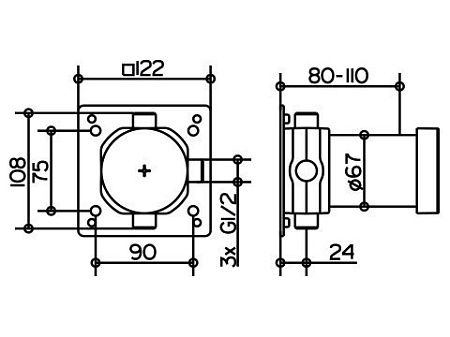 Душевой комплект Keuco Ixmo 59602370002 черный матовый