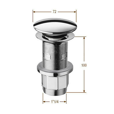Донный клапан ArtCeram ACA032 для раковины, хром