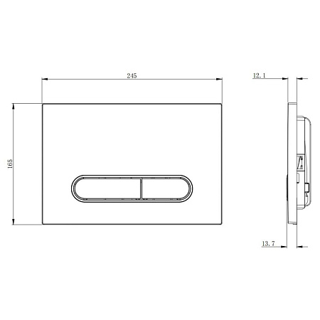 Кнопка смыва Boheme 667-NB никель брашированный