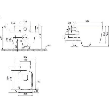Унитаз подвесной Boheme Zen 967-WM белый матовый