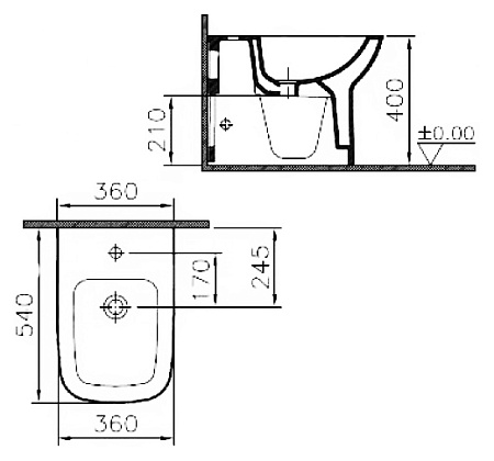 Биде напольное VitrA S20 5509B003-0288