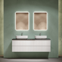 Мебель для ванной со столешницей Sancos Snob R 160 SNR80W+TT160A1X Bianco/Black Sky