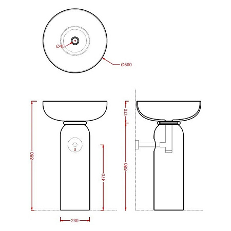 Кольцо для раковины ArtCeram Jolie ACA073 53 gold