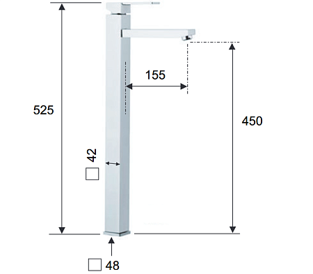 Смеситель Remer Qubica Q11LXXL для раковины, хром