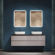 Мебель для ванной со столешницей Sancos Snob R 160 SNR80SM+TT160A1X Doha Soft/Black Sky