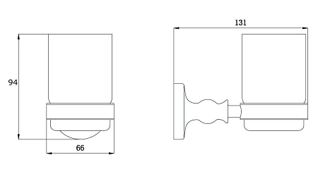 Держатель зубных щеток одинарный RUSH Crete CR35310 светлая бронза