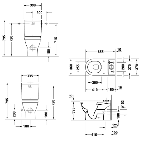 Чаша для унитаза-компакта Duravit Starck 3 0126090000
