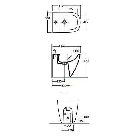Биде напольное GLOBO Stockholm LA010.BI*1 белый