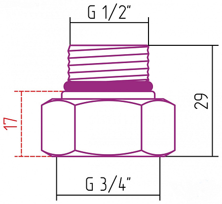 Переходник Стилье 02100-3412 хром