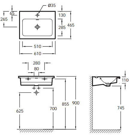 Раковина Jacob Delafon Vox EXAF112-00 60х46