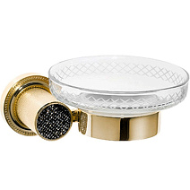 Мыльница Boheme Royal Cristal 10923-G-B настенная, золото/черный