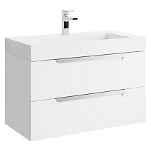 Тумба с раковиной Aqwella Cube CUB0109W 90 белый матовый