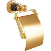 Держатель туалетной бумаги Boheme Murano 10901-CH-G с крышкой, золото/шоколад
