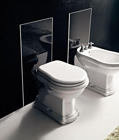 Унитаз приставной Kerasan Retro 101001 вертикальный выпуск, фурнитура бронза