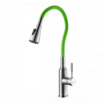 Смеситель Lemark Expert LM5082S-Green для кухонной мойки, с гибким изливом, зеленый