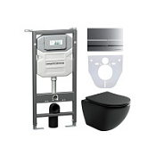 Комплект Ceramica Nova Metropol CN4002MB_1002M_1000 подвесной унитаз + инсталляция + кнопка