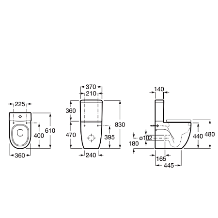 Чаша для унитаза-компакта Roca Meridian 34224C00U