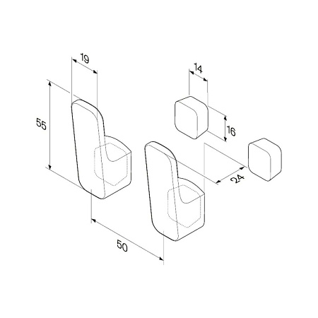Крючок Am.Pm Func A8F35622 2 шт, черный