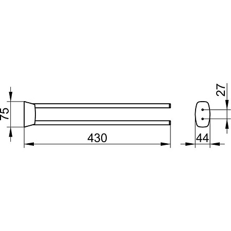 Полотенцедержатель двойной Keuco City.2 2718010000 поворотный, хром