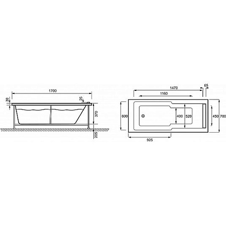 Акриловая ванна Jacob Delafon Struktura E6D306RU-00 170x70