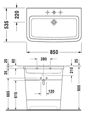 Мебель для ванной Duravit Esplanade 85 белая