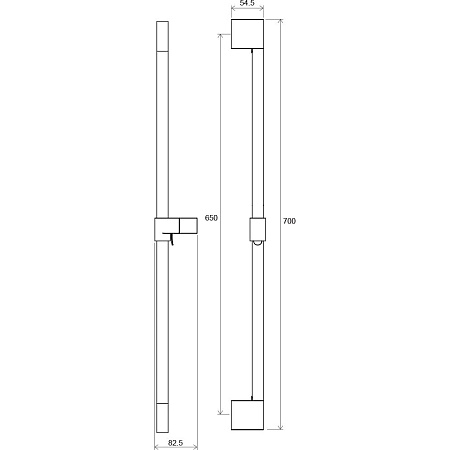 Душевая штанга Ravak X07P638 974.20 70 черный матовый