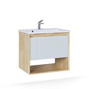 Тумба с раковиной Jorno Tossony Toss.01.70/P/SS-W/JR 70 сонома светлая/белый