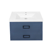 Тумба с раковиной La Fenice Cubo TWIN FNC-01-CUB-BG-80-2 два ящика, Blu Grigio синий матовый