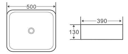 Раковина накладная BelBagno BB1304 39.5x50.5x13 белый