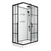 Душевая кабина Niagara Standart ST120/80/15QR/KL/BKT 120x80x225 черный матовый/прозрачный клетка