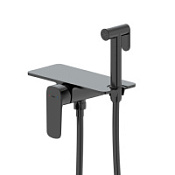 Гигиенический душ со смесителем Iddis Axes AXEBLSHi08 с полочкой, черный