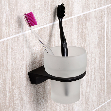 Стакан WasserKRAFT Elbe K-7228 черный/матовое стекло