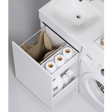 Мебель для ванной Aqwella Forma FOR0105KL 55 с бельевой корзиной, белая