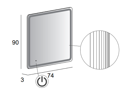 Зеркало Cezares 44998 74x90x3