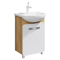 Тумба с раковиной Aqwella Вега Veg.01.05 55 дуб сонома/белый