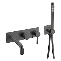 Смеситель Boheme Uno 464-3-B для ванны с душем, черный