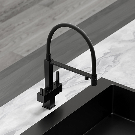 Смеситель для кухонной мойки Sancos Moro SC4006MB черный матовый