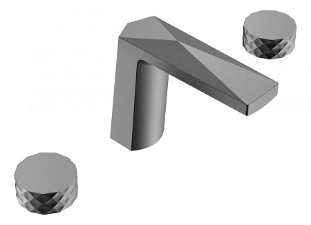 Смеситель Boheme Venturo 150-GM-DIAMOND для раковины, ручка Diamond, оружейная сталь