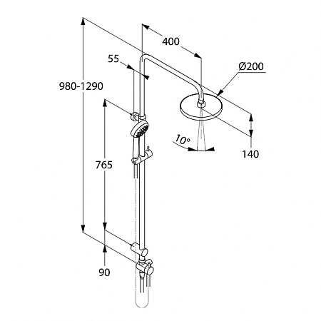 Душевая стойка Kludi Logo 6809305-00 хром