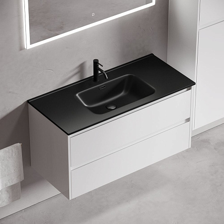 Тумба с раковиной Sancos Libra 100 LB100W белый/черный