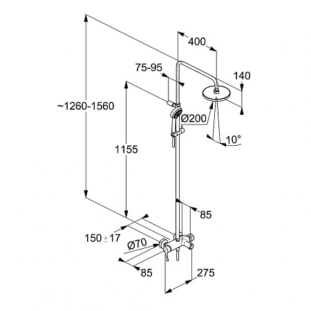 Душевая стойка Kludi Logo Neo 6808305-00 хром