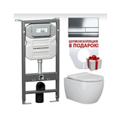 Комплект Ceramica Nova Play CN3001_1002CH_1000 подвесной унитаз + инсталляция + кнопка Комплект Ceramica Nova Play CN3001_1002CH_1000 подвесной унитаз + инсталляция + кнопка